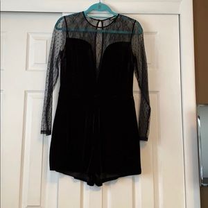 Express velour party romper